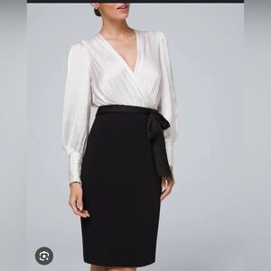 White House Black Market Sheath Dress with Tie Front